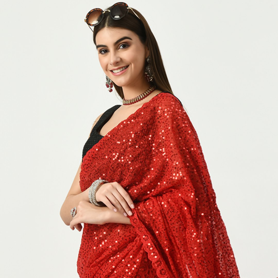 Kadambanionline's tweet photo. Unleashing my inner diva with this stunning red sequin saree. Confidence is my favorite accessory.
https://t.co/43eCWVSPhA.
#Kadambanisaree #readytowearsaree #redsequinsaree #sareelove #indianfashion #sequinlove #fashionista #bollywoodglam #redhot #glamorous #ootn https://t.co/PKmPzHXrkw