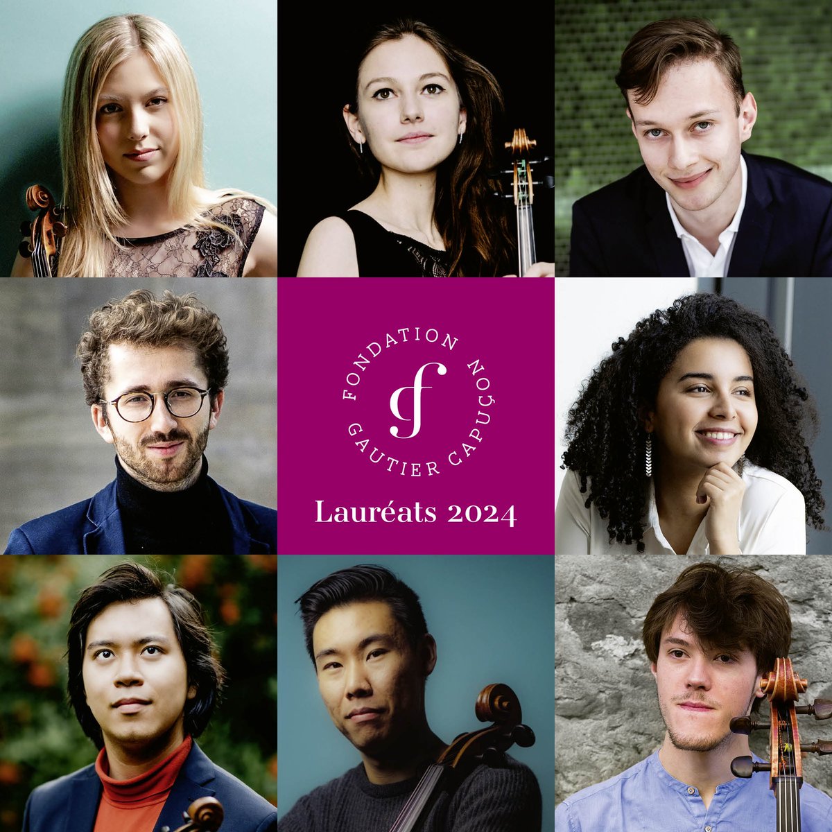 Nous sommes ravis de vous présenter les lauréats 2024 de la Fondation Gautier Capuçon ! Nous leur souhaitons la bienvenue et tout le meilleur dans la poursuite de leurs études et le début de leurs carrières !