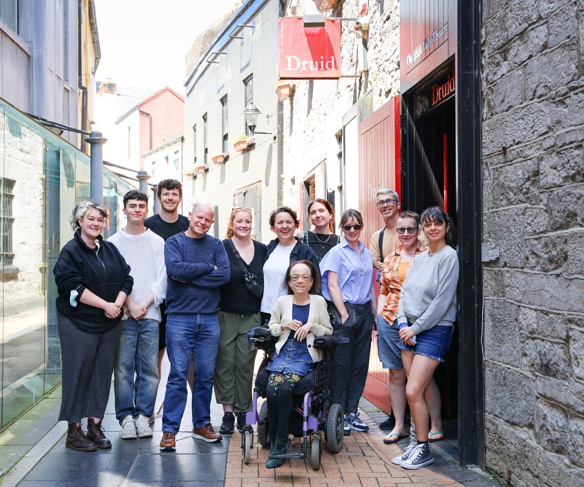 GalwayIntArts's tweet photo. #UnspeakableConversations cast and crew are settling in nicely at @mlallytheatre!

📷LR: Emily Aherne, Tobias Barry, Gavin Kennedy, Christian O’Rielly, Zoe Reynolds, Maura O’Keefe, Liz Carr, Aisling Hanrahan, Kellie Hughes, Mat Fraser, Jo Church, Maria Auletta. 

@OnceOffHQ https://t.co/xN7TrmrvH4