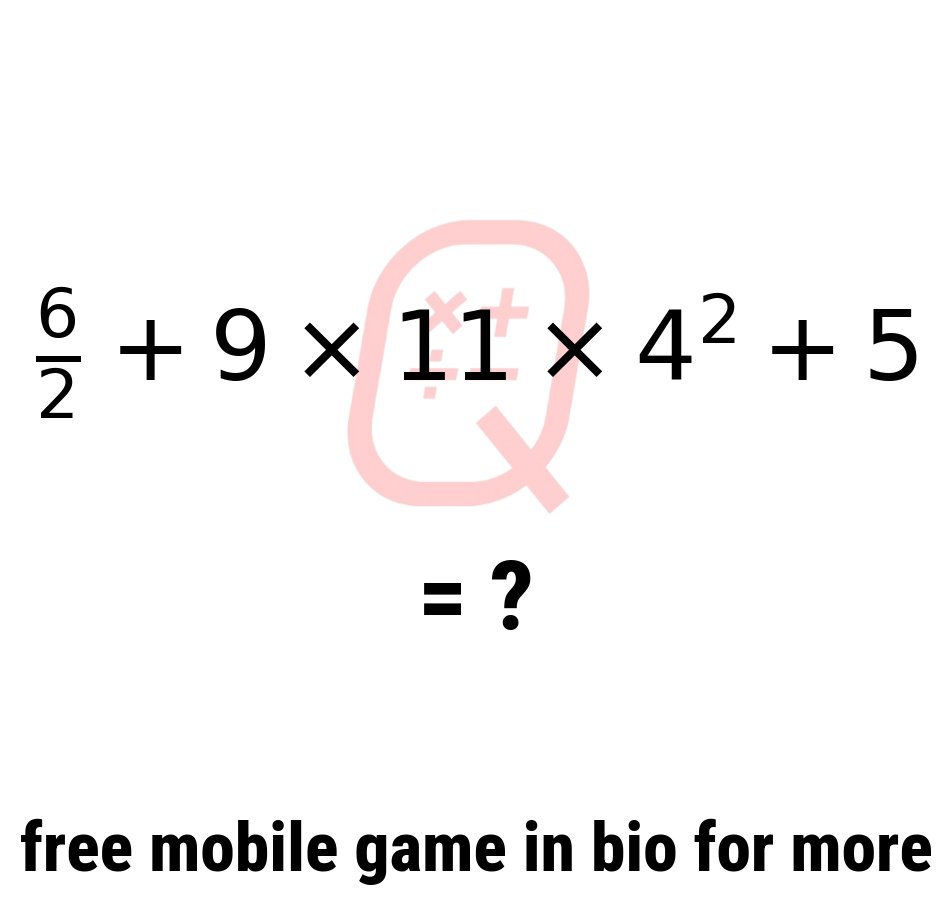QuickMathDaily's tweet image. 🚨Quick‼️Can You Solve in &amp;lt; 30s❓🧠
.
.
.
.
.
.
.
.
.
.
⚠️Want more Quick #Maths Challenges?  ↙️
.
➡️Go Play Solo or VS others in Daily Quick #Math Games via our FREE iOS mobile game in bio❗️↖️🆚🏆📲 ✅
.
.
.
#quickmaths #mathschat