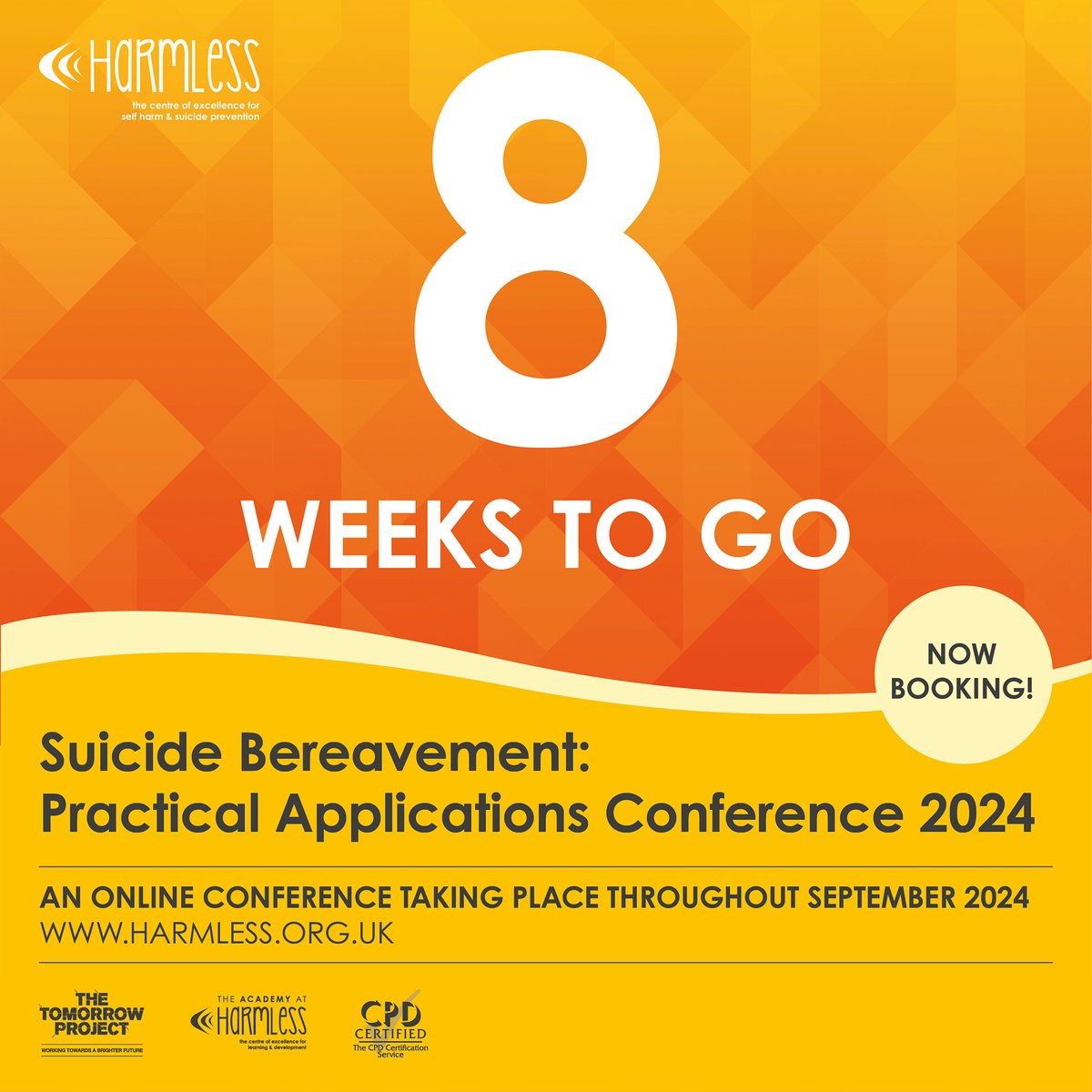 lifevssuicide's tweet photo. The countdown begins – this year's online #SuicideBereavement conference opens 8 weeks today. For details of our expert guests, their webinar themes and to book your ticket, visit: 
https://t.co/ujx2IonWuJ https://t.co/evqzEfeAQd