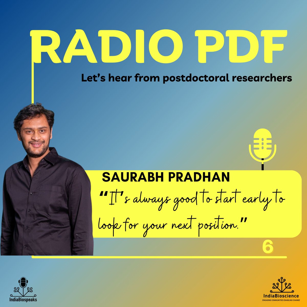 IndiaBioscience.org (@indiabioscience) on Twitter photo The sixth episode of our much-loved #podcast series - RADIO PDF (a brand new season) is now live! 🤩
Join us with <a href="/SaurabhJpradhan/">Saurabh J Pradhan, PhD.</a>, a postdoc <a href="/IMBA_Vienna/">IMBA imbavienna.bsky.social</a>, <a href="/NRivron/">Nicolas Rivron</a> group! 🎙️
Podcast team: <a href="/Arushi_Batra28/">Arushi Batra, PhD</a> and <a href="/AgastyaSingh/">Agastya Singh</a> 😁
Listen 👉 buff.ly/3VOvf32 The sixth episode of our much-loved #podcast series - RADIO PDF (a brand new season) is now live! 🤩
Join us with <a href="/SaurabhJpradhan/">Saurabh J Pradhan, PhD.</a>, a postdoc <a href="/IMBA_Vienna/">IMBA imbavienna.bsky.social</a>, <a href="/NRivron/">Nicolas Rivron</a> group! 🎙️
Podcast team: <a href="/Arushi_Batra28/">Arushi Batra, PhD</a> and <a href="/AgastyaSingh/">Agastya Singh</a> 😁
Listen 👉 buff.ly/3VOvf32