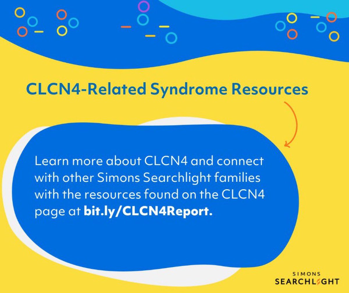 s_searchlight's tweet image. 💛 It&apos;s #CLCN4AwarenessWeek! We&apos;re grateful to our friends at @CureCLCN4 for their partnership. 🌟 Thanks to their support, we have 48 participants with CLCN4-related syndrome in #SimonsSearchlight. 🧬 Explore resources, gene guides, and research at bit.ly/CLCN4Report.