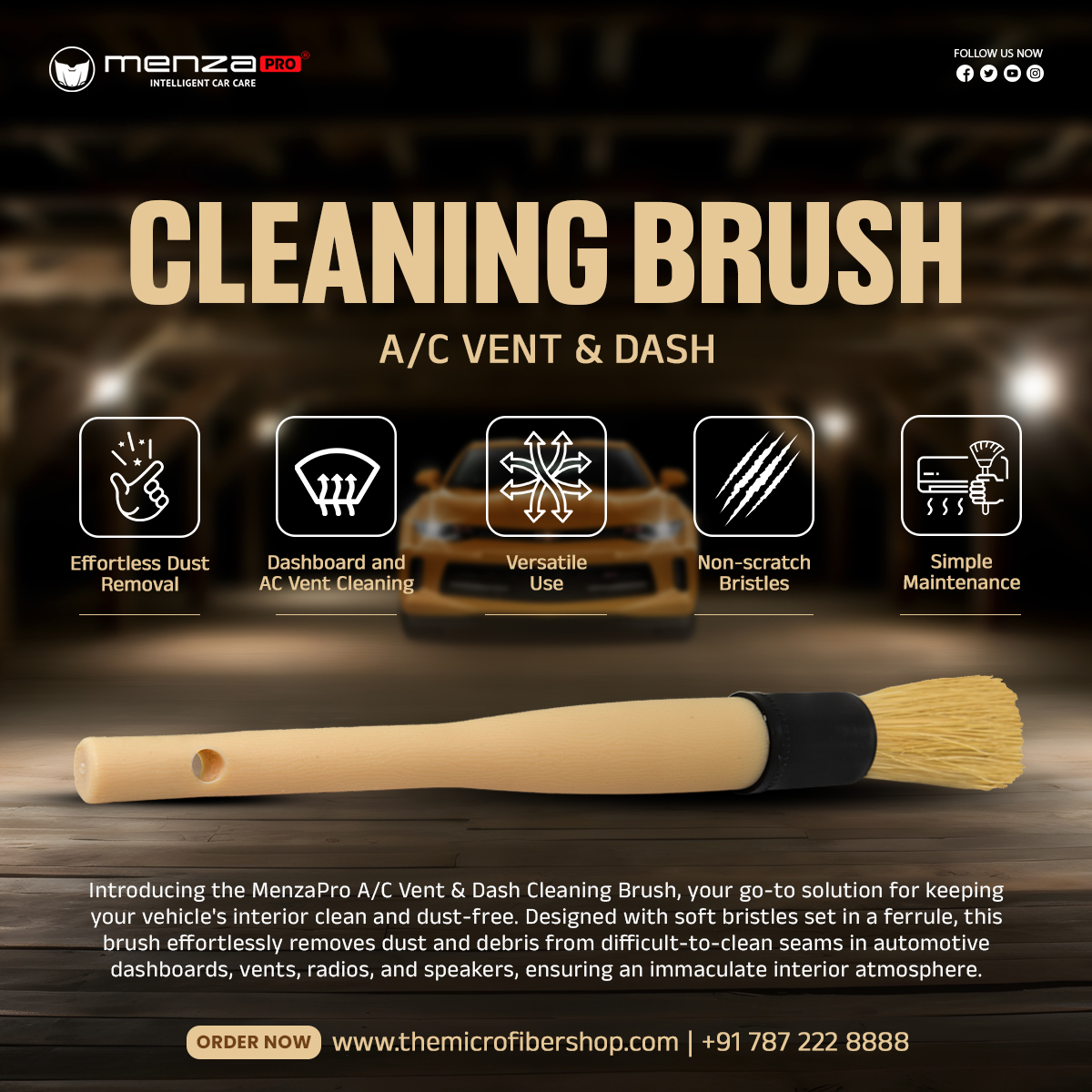 microfiber_shop's tweet image. Reach Every Nook &amp;amp; Cranny: MenzaPro Detailing Brush.  This versatile brush cleans dashboards, vents, radios, &amp;amp; more!  Non-scratch bristles ensure a safe clean on delicate surfaces.  
-
Shop Online at: bit.ly/MenzaProACVent…
-
#MenzaProBrush #QuickCarClean #SmartCarCare
