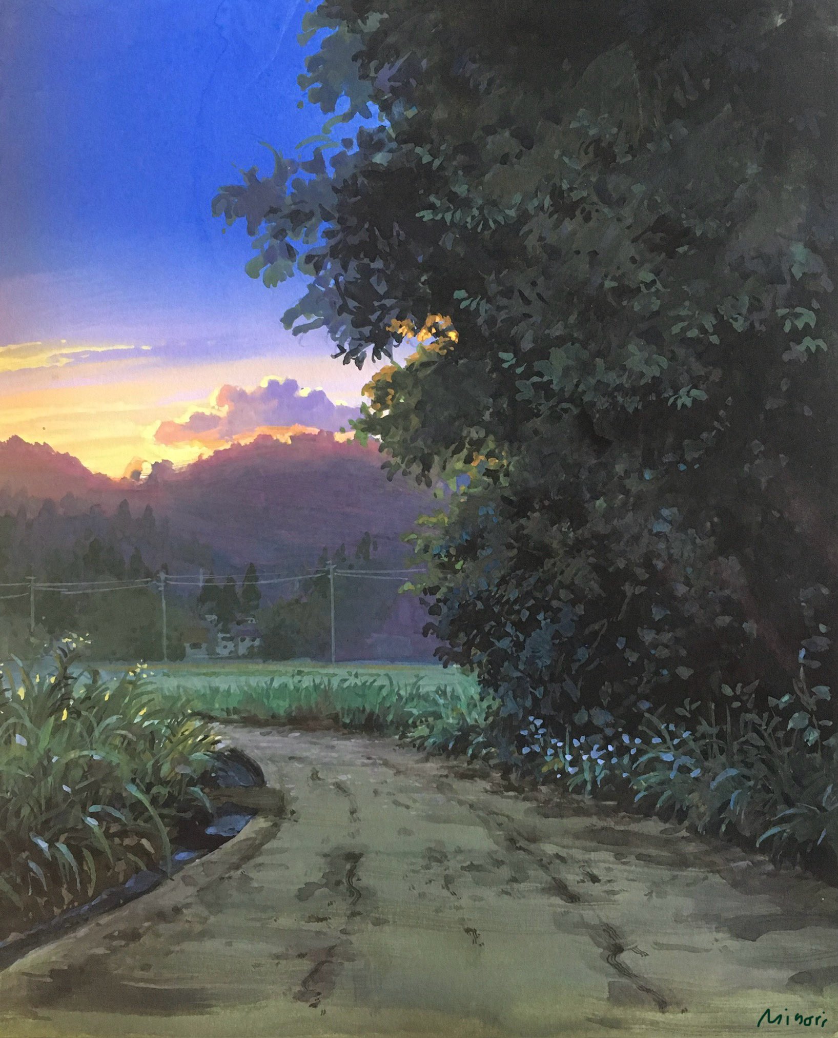 みどり色が綺麗な風景画 たかやまみのり on X: