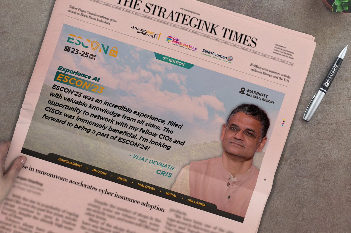 StrategINK (@strategink) on Twitter photo As we prepare to scale new heights in ESCON 2024, glance firsthand at the incredible experiences of our esteemed CISO Vijay Devnath, CRIS at ESCON'23.
Register now : strategink.com/escon/2024/#re…
#strESCON #StrategINK #infosec #cyberresilience #enterprisesecurity As we prepare to scale new heights in ESCON 2024, glance firsthand at the incredible experiences of our esteemed CISO Vijay Devnath, CRIS at ESCON'23.
Register now : strategink.com/escon/2024/#re…
#strESCON #StrategINK #infosec #cyberresilience #enterprisesecurity