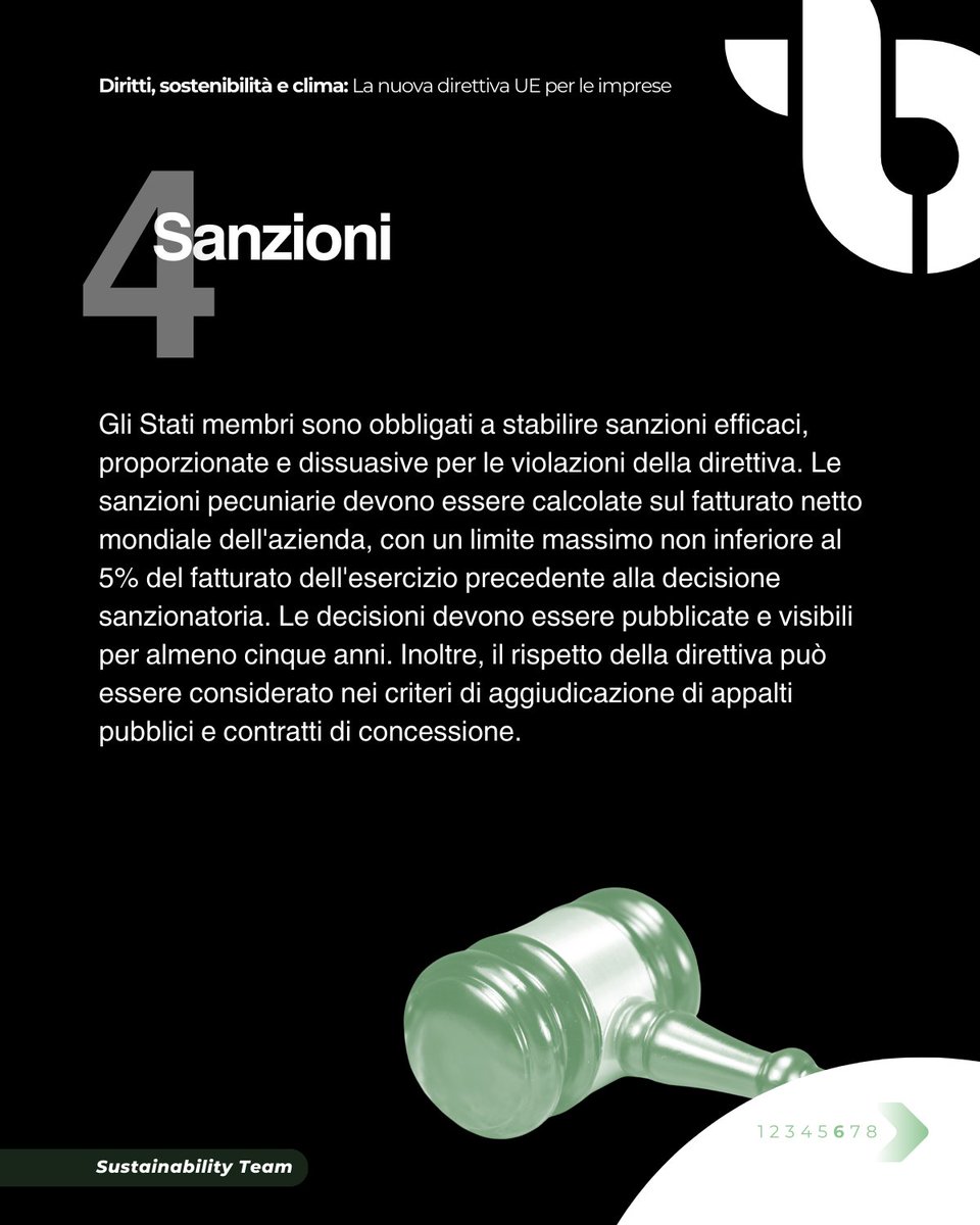 Nuove Normative per la Sostenibilità Aziendale! 🌍
La Corporate Sustainability Due Diligence Directive è stata pubblicata e gli Stati membri hanno tempo fino al 26 luglio 2026 per recepirla
#Sostenibilità #Ambiente #DirittiUmani #CSR #Aziende #UE #Normative #SviluppoSostenibile