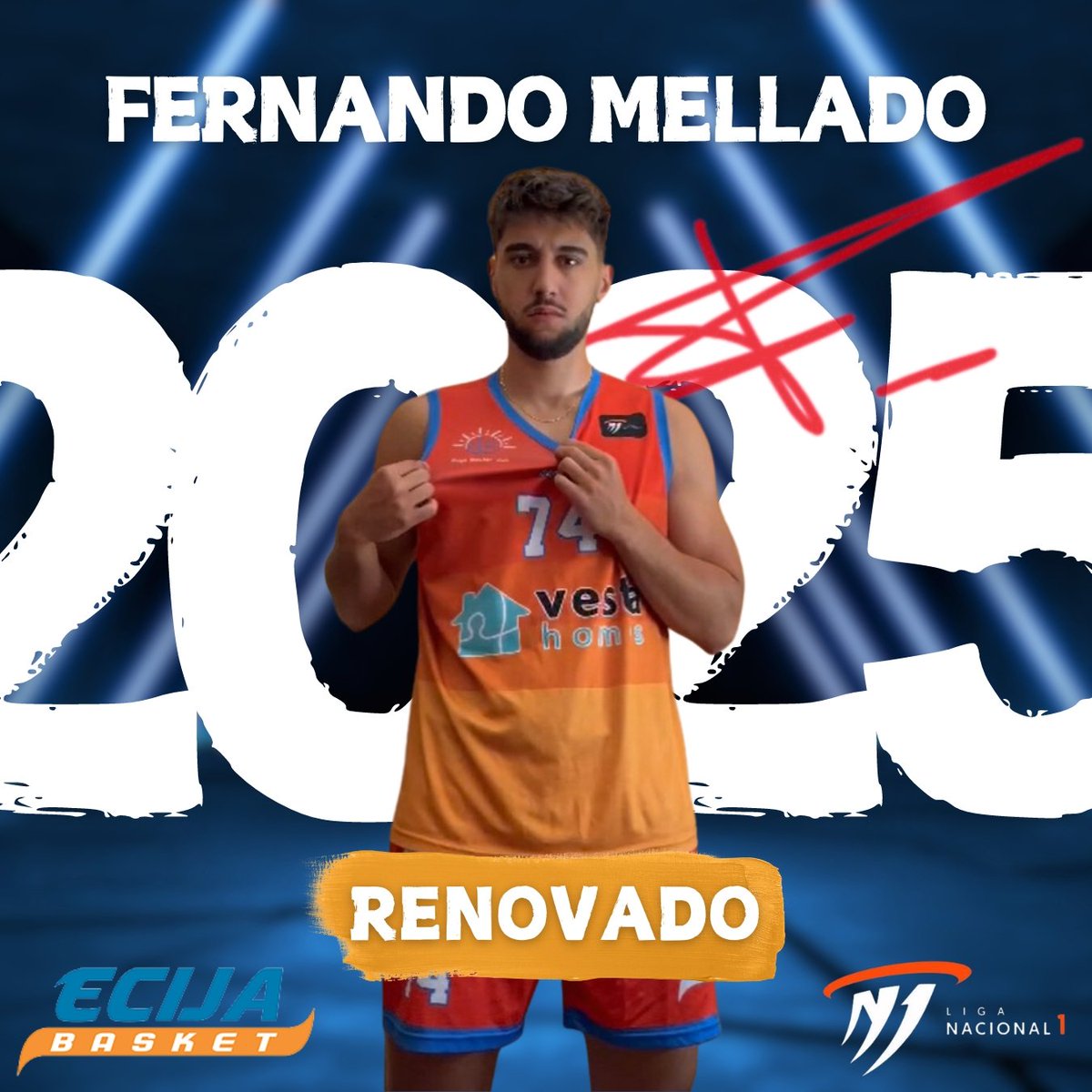 EcijaBasketClub's tweet photo. NUEVA RENOVACIÓN. Nos llena de orgullo anunciar que Fernando Mellado @fernandomellaado, nuestro imparable 74 ha renovado su compromiso con @EcijaBasketClub . Jugador clave por su energía y puntos . 🏀🏀😀👏👏💪 https://t.co/sep3T7TRvA