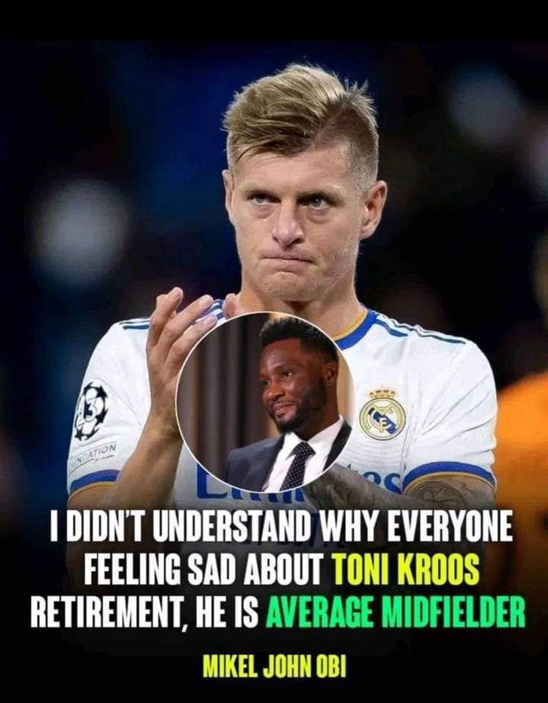 Mutd_360's tweet photo. All this useless Chelsea players, who play nothing in their time. When ever they open their useless mouth all they say is nonsense. How can this useless Mikel Obi even talking about Toni. Old Maguire is even better than Mikel Obi in midfield.

#Trending #RealMadrid #ChelseaFC https://t.co/nto5tuKb54