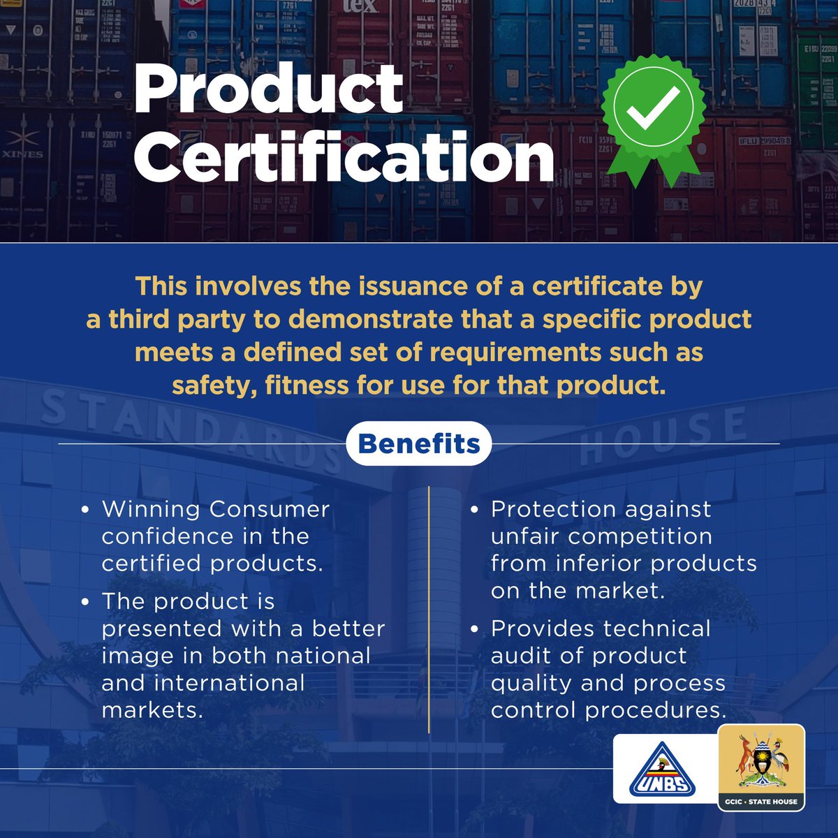 musomesaug's tweet photo. Benefits of product certification by @UNBSug
#OpenGovUg #ProductStandards https://t.co/Tfs7nHPff8
