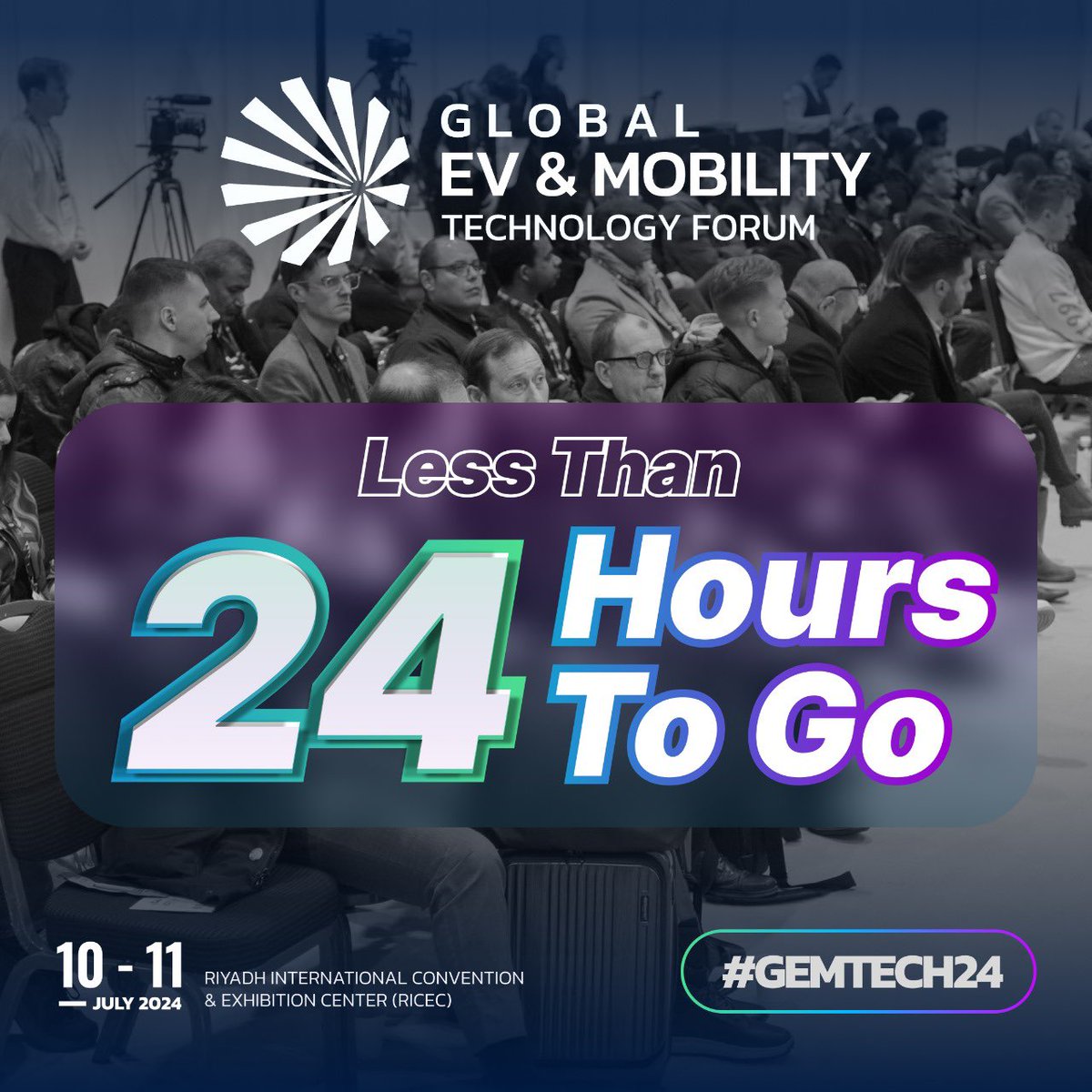 MotoryKSA's tweet image. In less than 24 hours, the Global EV &amp;amp; Mobility Technology Forum will open its doors to the KSA’s most important gathering of 1700+ industry professionals from across the globe. 

Don't miss out! Book your FREE pass here ➡️  bit.ly/3y8cQpT #gemtech #gemtech24