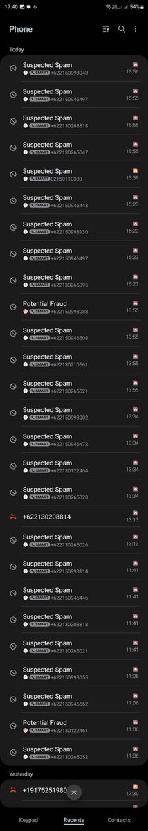 page404x's tweet photo. Dear telemarketer, gw gak tertarik sama apapun program yg ditawarin dan tolong jgn spamming kyk gini, sehari bisa 20 - 30 call. Btw klo kyk gini mesti lapor kemana ya? https://t.co/POpNBNKGIb