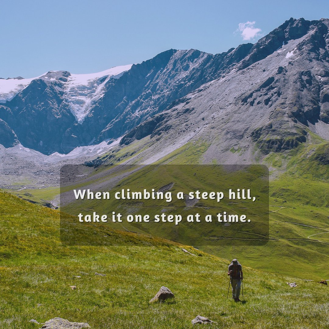 PositiveV247's tweet photo. When climbing a steep hill, take it one step at a time.
The urge to rush can lead to stumbling. In the journey of life, direction is more important than speed. With patience and persistence, move closer to your goals.
#SlowAndSteady #EmbraceTheJourney #PathToWisdom #PatienceAndStrength #MindfulJourney #ClimbWithGrace #InnerStrength #LifeLessons #SteadyProgress #JourneyToSuccess
