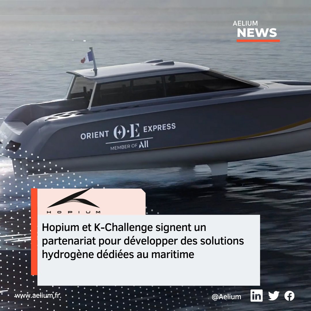 🤝 #Hopium, la cleantech qui vise à décarboner les transports lourds ,annonce un partenariat stratégique avec K-Challenge/Orient-Express Racing Team pour développer une plateforme de solutions hydrogène pour des applications maritimes. Le premier projet consistera à équiper un