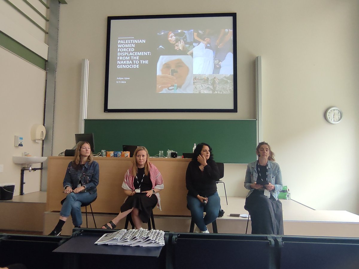 ECPR Standing Group on Gender and Politics (@ecpr_gender) on Twitter photo #ECPG2024 Plenary roundtable: Palestinian Women Forced Displacement. Full room!! #ECPG2024 Plenary roundtable: Palestinian Women Forced Displacement. Full room!!