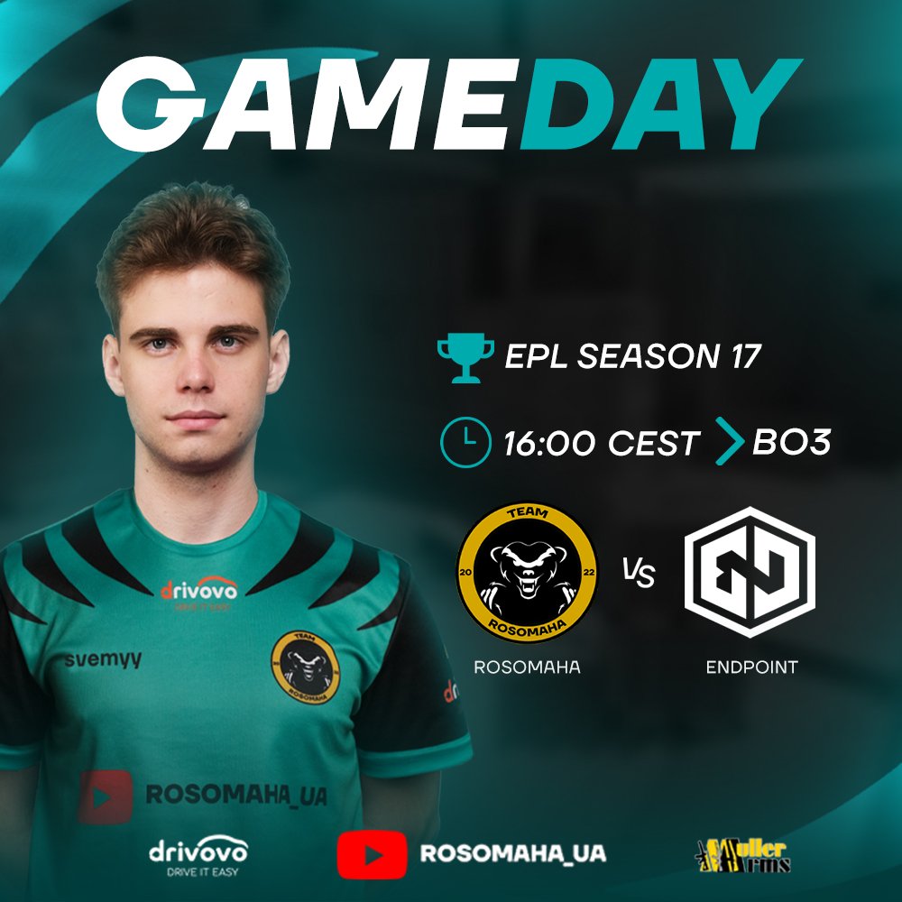 ROSOMAHA Team (@rosomaha_team) on Twitter photo We begin our journey to π EPL Season 17 with a match against <a href="/TeamEndpoint/">Endpoint CeX</a>!
Come support us at 16:00 CEST!
πΊπ¦ twitch.tv/rosomaha_team
πΊπ¦ youtube.com/@RosomahaTeam/β¦
π¬π§ twitch.tv/eplcs_en2 We begin our journey to π EPL Season 17 with a match against <a href="/TeamEndpoint/">Endpoint CeX</a>!
Come support us at 16:00 CEST!
πΊπ¦ twitch.tv/rosomaha_team
πΊπ¦ youtube.com/@RosomahaTeam/β¦
π¬π§ twitch.tv/eplcs_en2