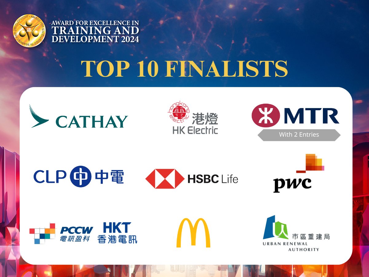 HKMAChannel's tweet photo. The top 10 finalists for the 2024 "HKMA Award for Excellence in Training &amp; Development" have been announced! Join our Seminar on “Benchmark Your Training &amp; Development Practices with Excellent Organizations" on 21 Aug to learn from their success! https://t.co/MbVNgLbQDP https://t.co/hJ6JE6SVfy