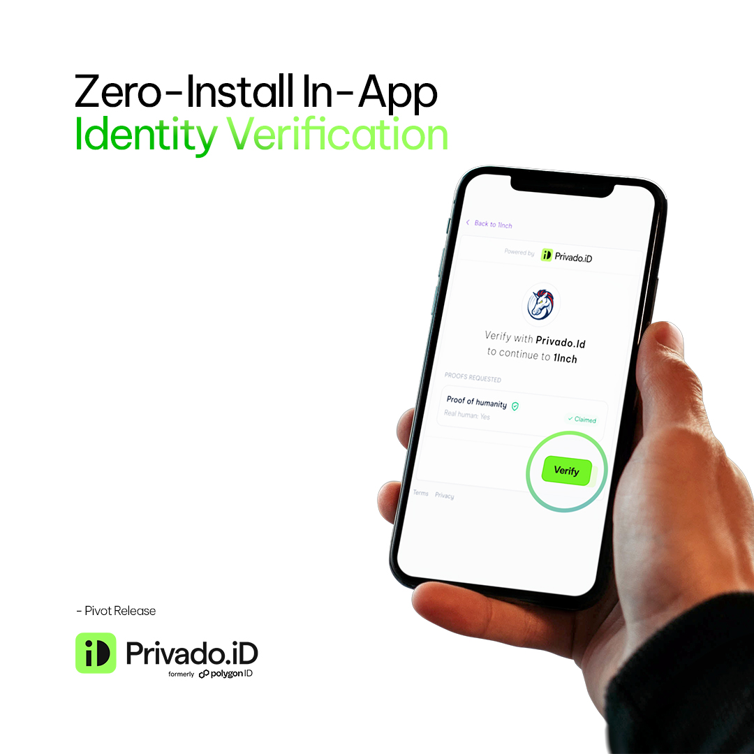 📣 Privado ID Pivot Release: Zero-Install In-App Identity Verification 🆔
Making user experience as simple as the best identity apps!

With our new Identity Web Wallet, users are just three clicks away from authentication, issuing credentials, and verifying their identity —all in