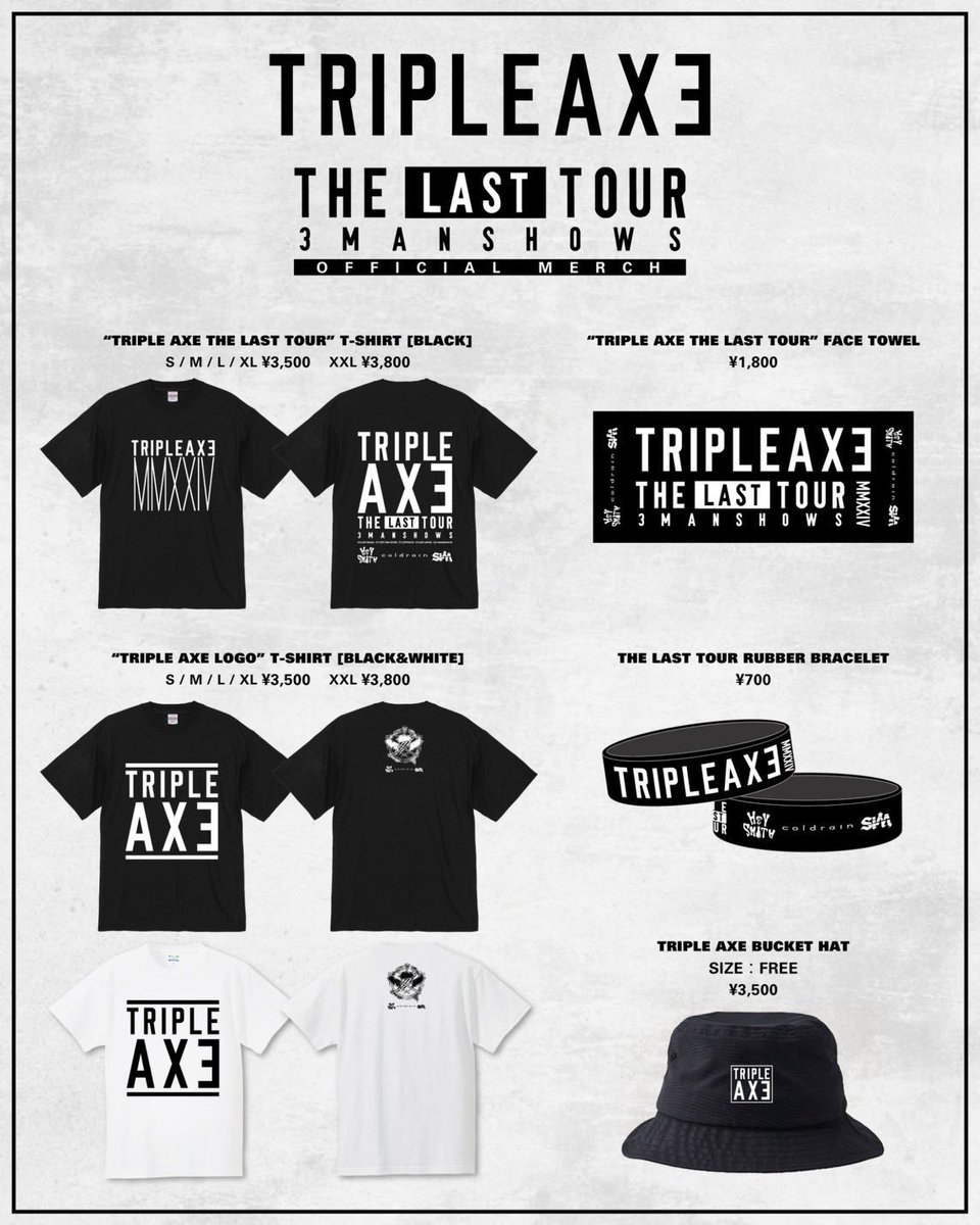 明日はTRIPLE AXE THE LAST TOUR 大阪編🔥 物販先行販売は14:00