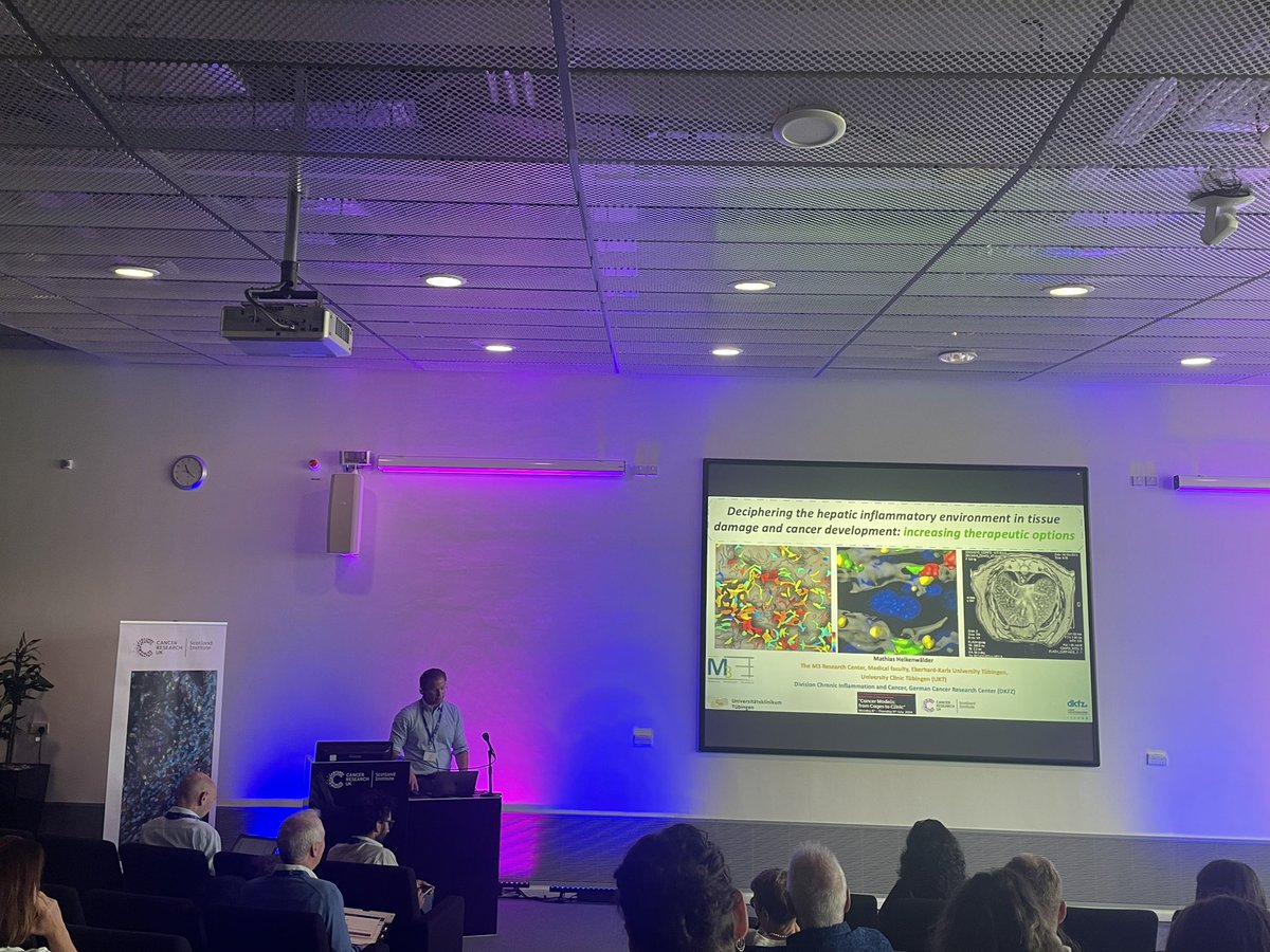 <a href="/CancerInflam/">Mathias Heikenwälder</a> from <a href="/DKFZ/">DKFZ</a> presented research seeking to increase therapeutic options for liver cancer through deciphering the hepatic inflammatory environment in tissue damage and cancer development 

#BICC2024