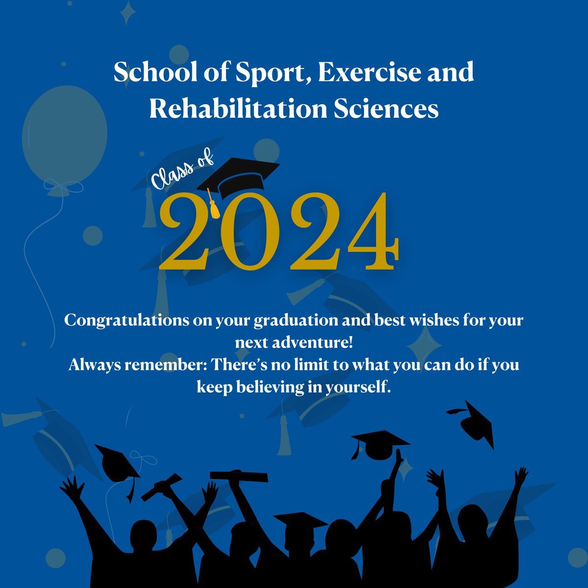 Congratulations to all our Sport, Exercise and Rehabilitation Sciences students graduating this week!

Sending well wishes and congratulations as you celebrate this wonderful milestone!

<a href="/unibirmingham/">Uni of Birmingham</a> #universityofbirmingham #graduation #graduation2024
