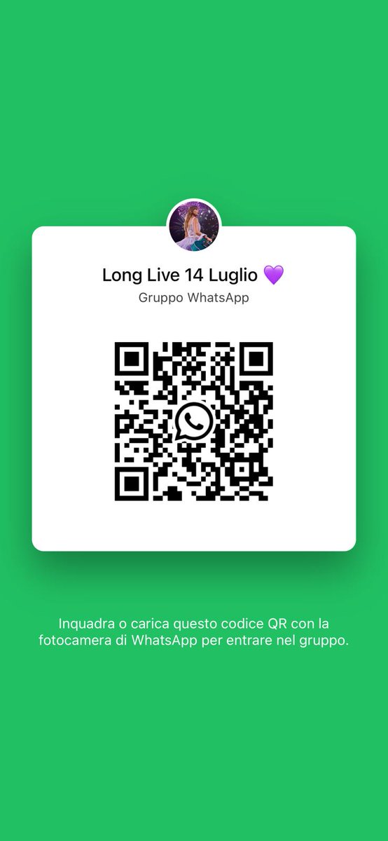 FanAct_14luglio's tweet photo. Ciao a tutt*! Ecco il QR da scannerizzare per entrare nel gruppo whatsapp creato per poter dare il 'via' durante l'applauso di champagne problems!
I membri sono silenziati.
Condividetelo ora e al concerto π
#taylorswift #TSMilano #milan2
#Taylornation #swiftie #milantheerastour https://t.co/kCC3dvUXeE