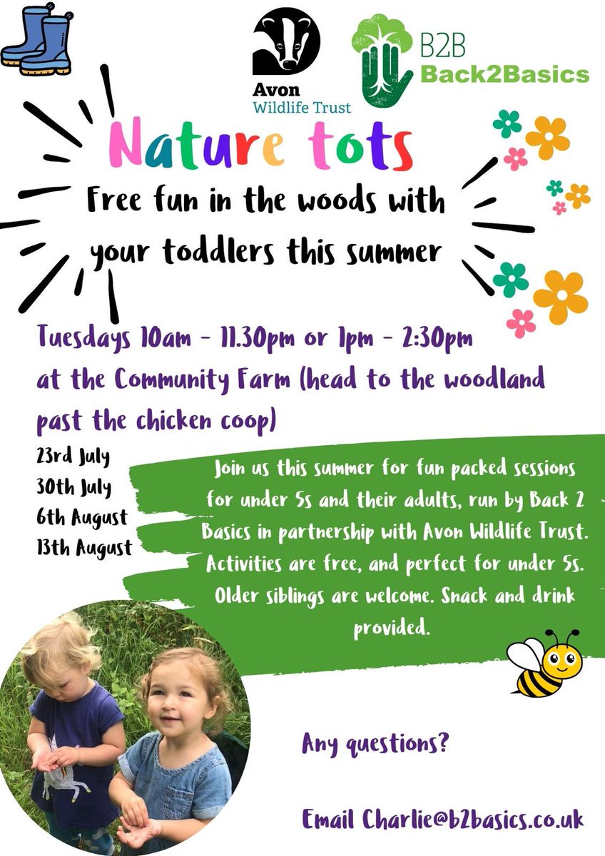 Nature tots group for under 5s this summer at the Farm!