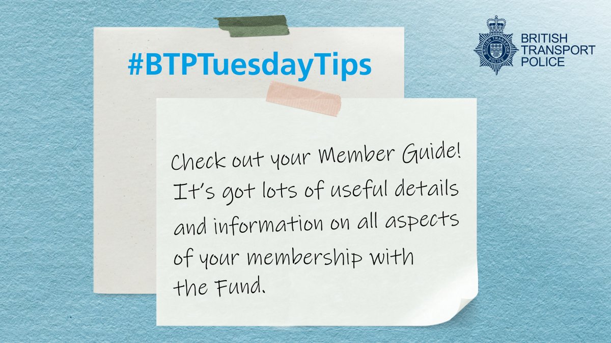 BTPPensionFund's tweet image. #BTPTuesdayTips Got a question about your pension? The answer might be in your Member Guide. You can find your Member Guide in the 'My Library' section of your myFund account at btppensions.co.uk/login