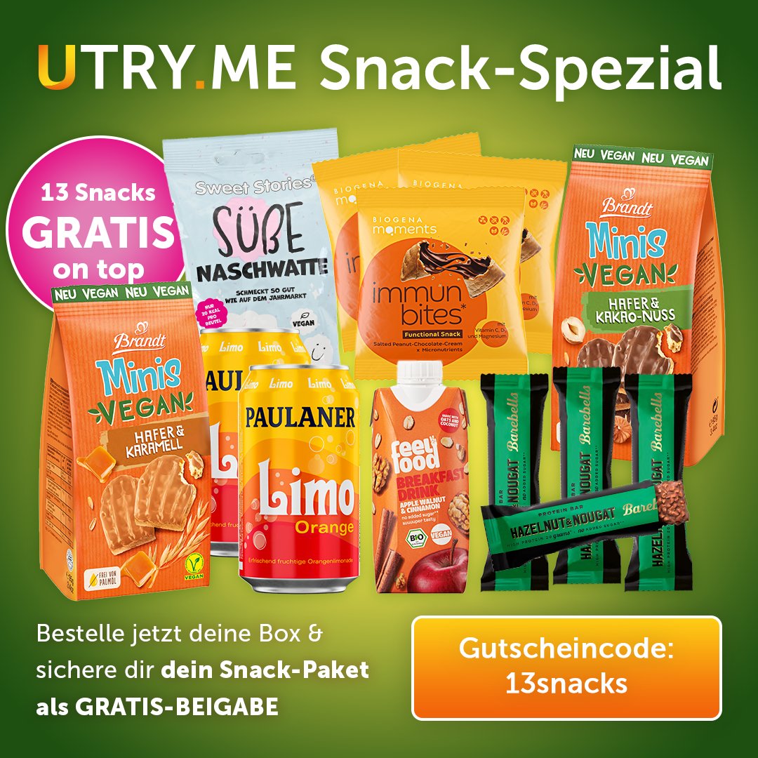 Snack Spezial

Code: 13snacks
4x Barebells Hazelnut Nougat
3x BIOGENA moments immun bites
2x Brandt Minis vegan (1xHafer+Karamell, 1xHafer+Kakao)
1x feelfood BIO Breakfast Drink Apple, Walnut &amp; Cinnamon
2x Paulaner Limo Orange
1x Sweet Stories Süße Naschwatte

Ende 21.7.24, 24Uhr