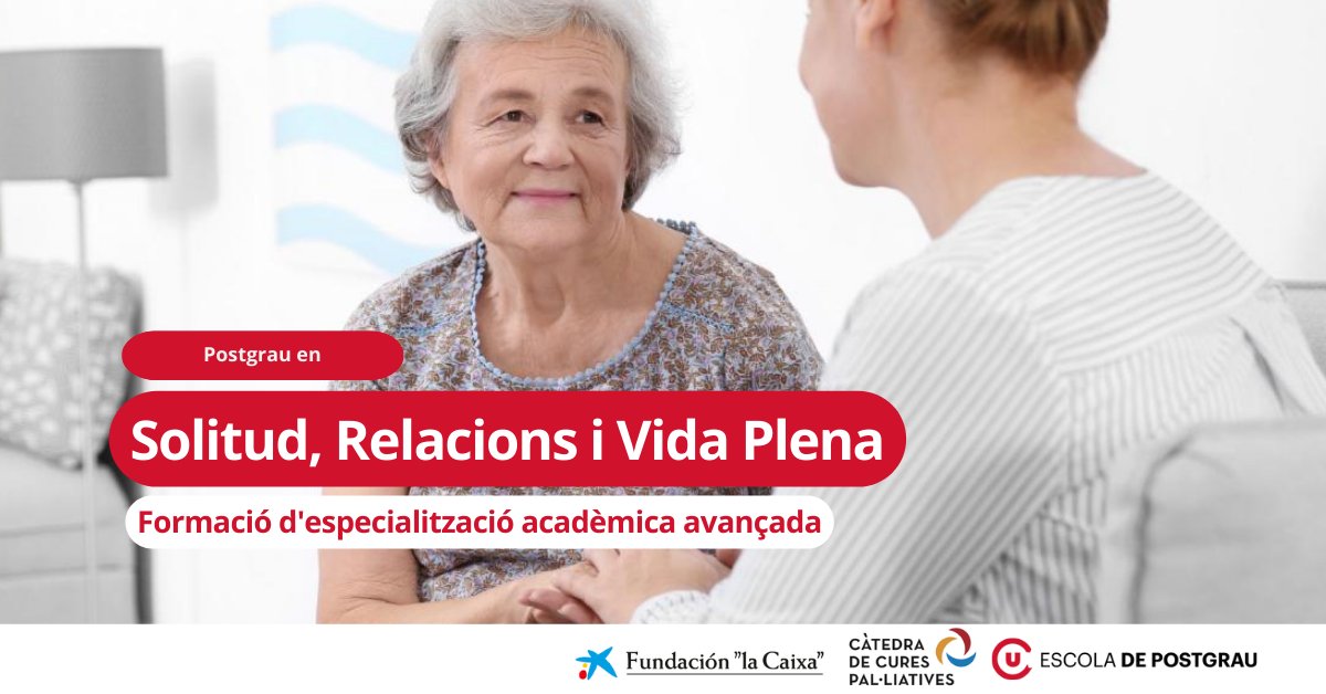 uvic_epostgrau's tweet photo. 💛 La solitud és un dels majors reptes als quals les persones grans han de fer front...
 
➡ Com podem acompanyar en aquesta solitud? 

@FundlaCaixa , @uvic_ucc  i la @catedracpal  presenta una nova formació 

✍️Més informació https://t.co/Vsy2r8cyJ5 https://t.co/8M8uMmKMQQ