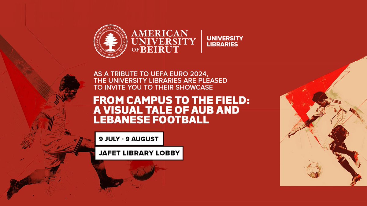 AUBLibraries's tweet photo. Visit our football exhibit at AUB Libraries, showcasing AUB students' football activities. Open until August 9th. Don't miss it!
@aub_lebanon
#UEFA #UEFAEURO #UEFA2024 #AUBLibraries https://t.co/x516YkgBGT