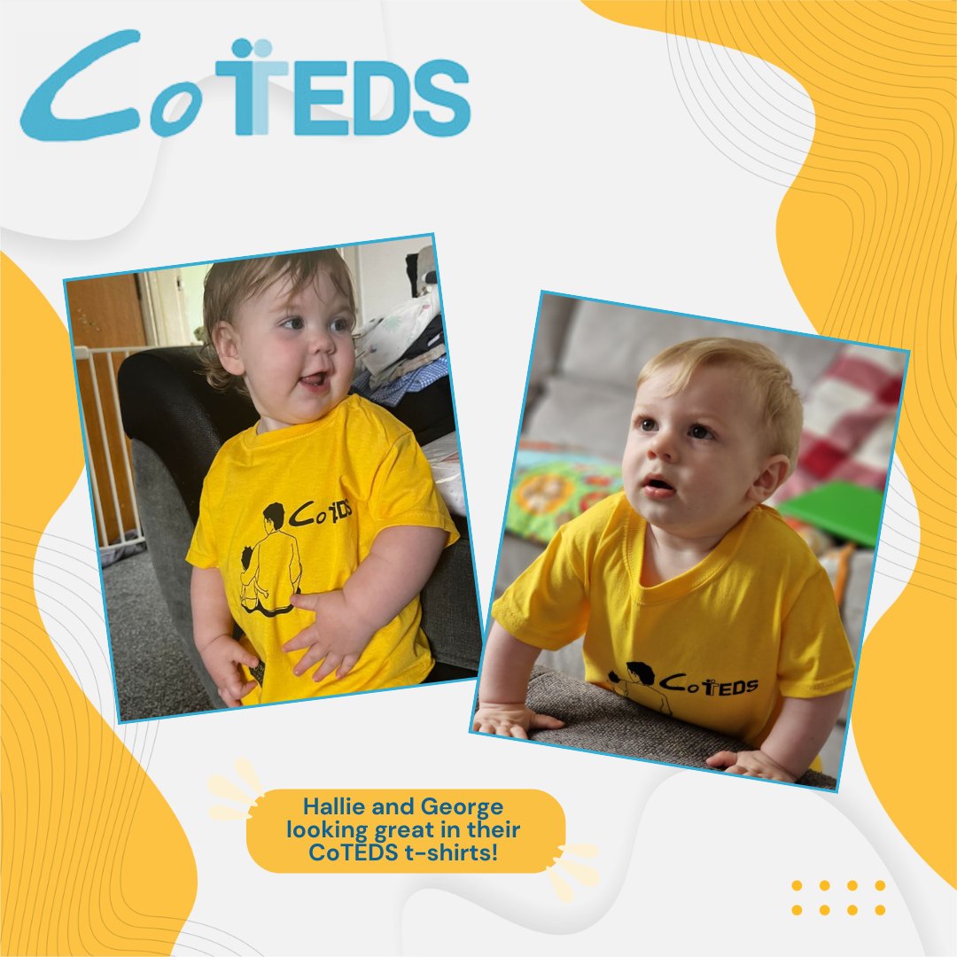 Photos of Hallie and George happily wearing their CoTEDS t-shirts! Special thanks to #TEDStwin Charlotte and Alice for sharing these photos with us! 😊📸

If you are a TEDS twin with children and aren’t yet registered with CoTEDS, you can always enroll at goo.gl/Cr7Kxy!