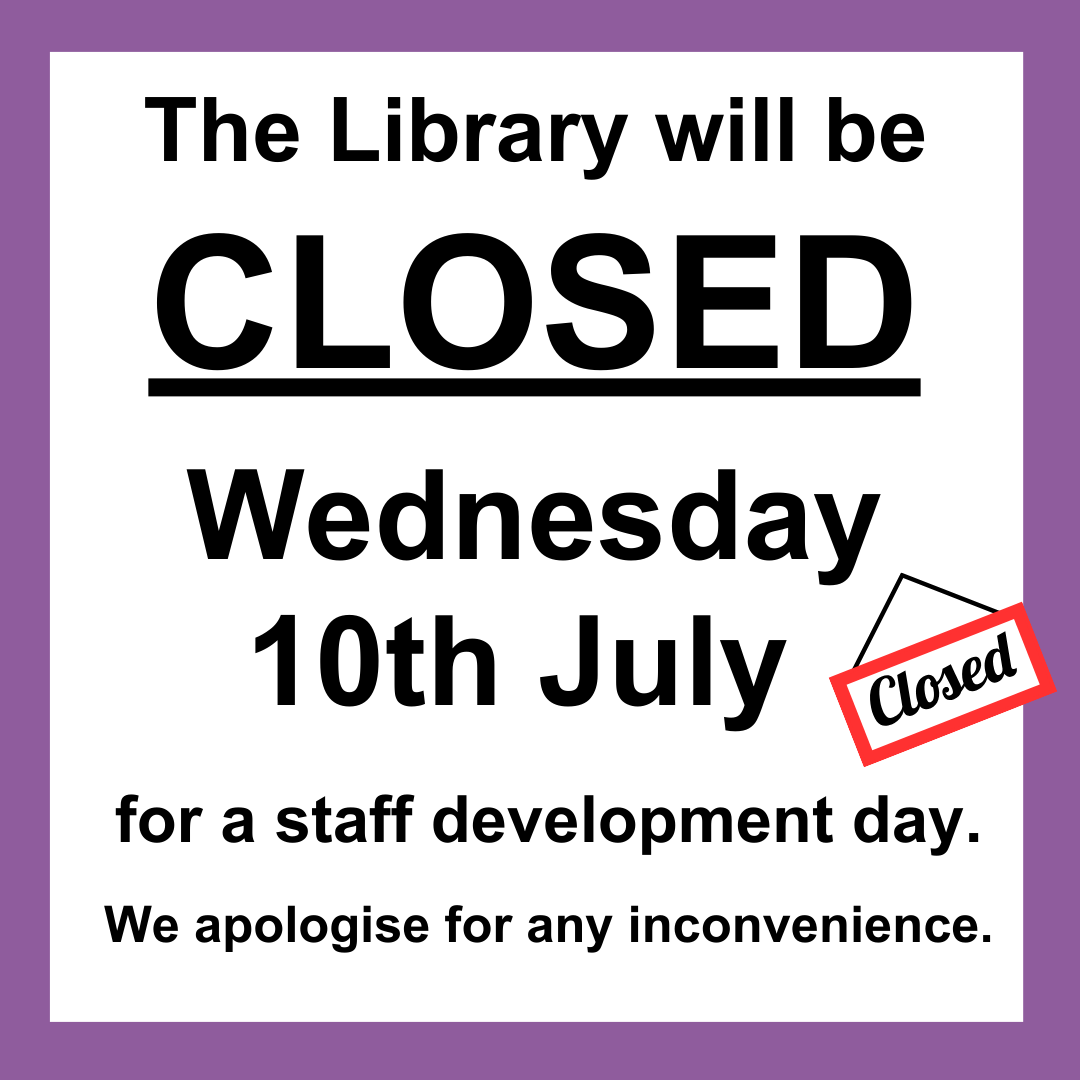 📢The Library will be closed tomorrow (10th July) for a staff development day. You will still be able to access all of our online resources through our LibGuides pages (link in bio). We will be open again as usual on Thursday 11th July. Thank you very much for your understanding.