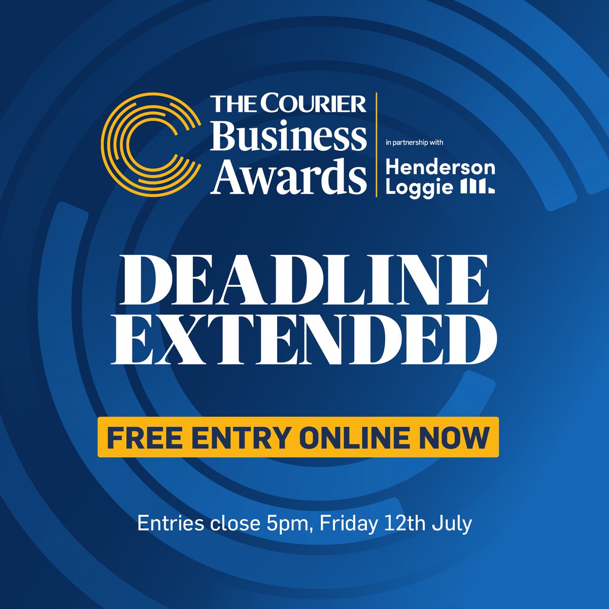 CourierBiz's tweet image. Entries now extended
Big, small, local or global we are here to celebrate the best of our business community across Tayside and Fife.
Shine a light on your business success and enter today at: thecourierbusinessawards.com
Hurry, entries close 5pm Friday.
