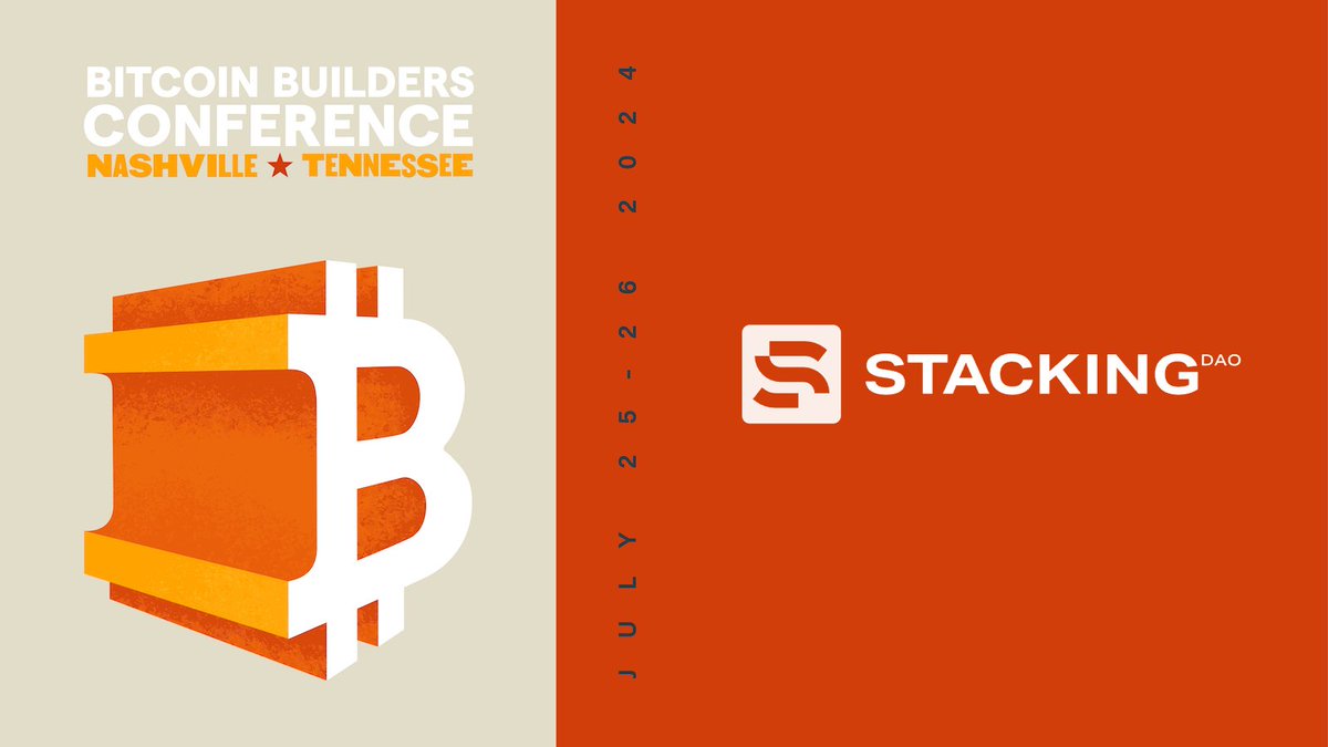 We are thrilled to announce <a href="/StackingDao/">Stacking DAO</a> as a Bitcoin Builders event sponsor.

They are unlocking STX liquidity to be deployed within <a href="/Stacks/">stacks.btc</a> DeFi while earning Stacking rewards.

Register for the event from July 25-26 to connect with Bitcoin DeFi teams:

bitcoinbuilders.io