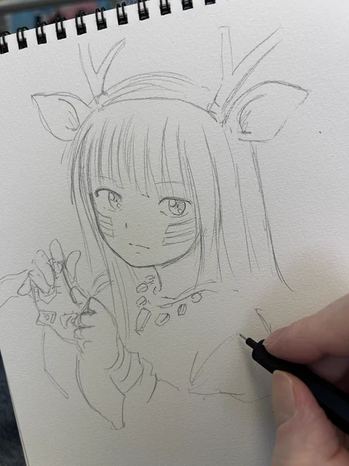 ちゃんと描いてますのよ(=゜ω゜)ノ AIは紙には描けんのだよ…  あ、でも紙に描いてる画像は作れるか…