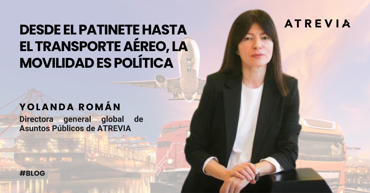 🚗 ¿Es la #movilidad un asunto político? ¿Cómo pueden la electrificación, la digitalización y el cambio de mentalidad transformar nuestro futuro?

<a href="/stricto_sensu/">Yolanda Román</a>, directora general global de Asuntos Públicos de <a href="/Atrevia/">ATREVIA</a>, reflexiona sobre los desafíos y oportunidades de la