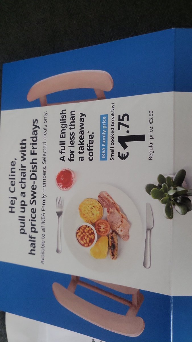 celinemorancm's tweet photo. @IKEAIE @IKEAUK @IKEA bad taste by IKEA to Irish households. We have full Irish here - learn what that is, we just have standard stamps - look at An Post website and we don't go to the chippy - we go to the chipper. Consult your Irish staff on marketing comms clearly from UK! https://t.co/IiKE7MRDMV