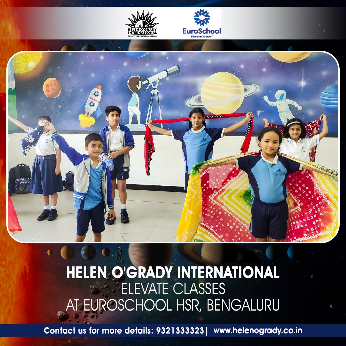 HOGIndia's tweet photo. Quick snapshots of the very vibrant Elevate Class held in the first week of June by Helen O'Grady International at Euroschool, HSR, Bengaluru!!
@euroschoolhsr102
#elevateclass #bangaluru #students #hogi #speechanddrama #school #theatreineducation
#theatre #drama https://t.co/Gg49Bx8m3j