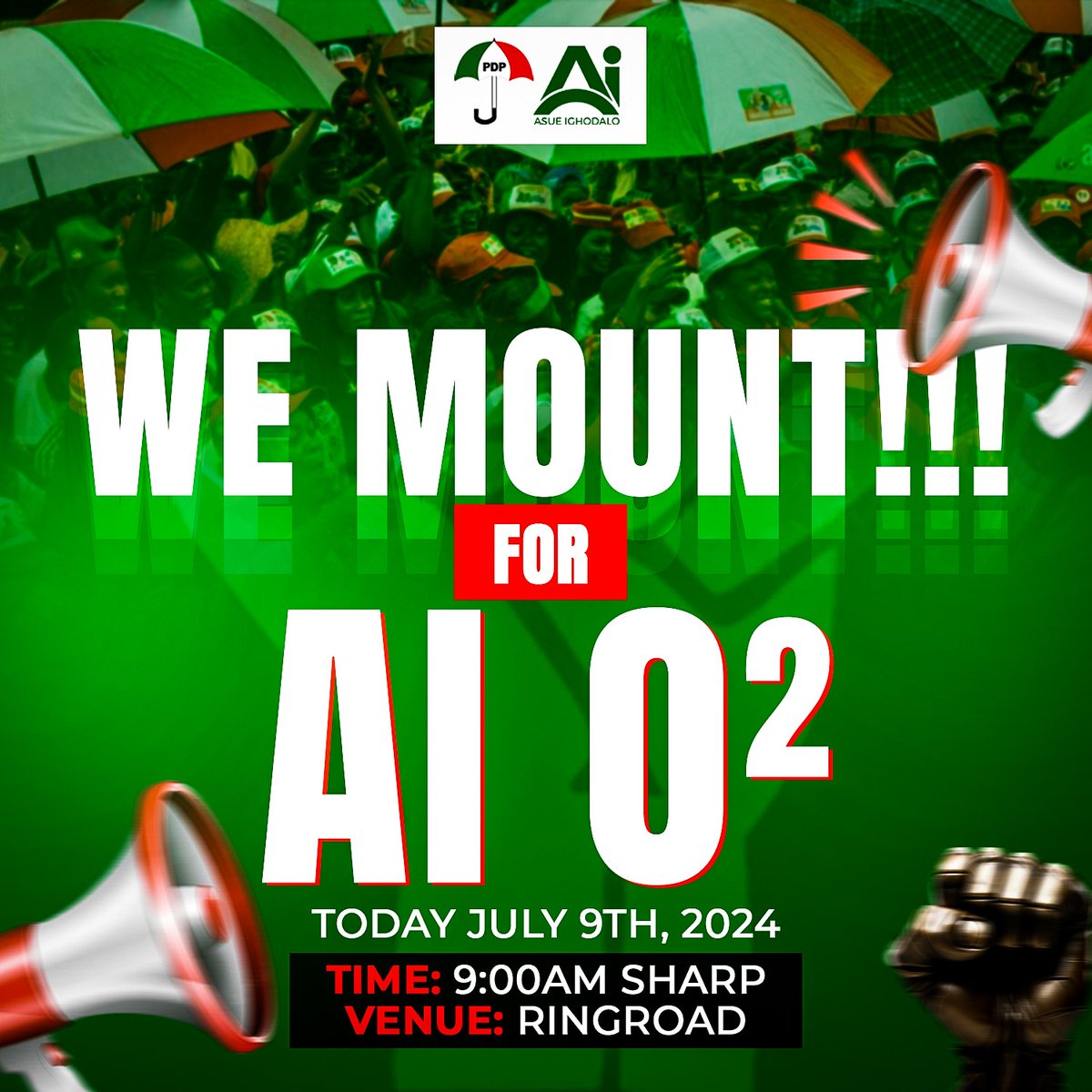 PrettieAdiela's tweet photo. "WE MOUNT FOR AI 02"!!

Ongoing now in Benin Edo State.
Party Faithfuls Take To The Streets, Lock Down Ring Road Druming Support &amp; Showing Solidarity For The Edo PDP Governorship Candidate Asue Ighodalo.
@Ehimotor and @Enantomhen are disturbing me. 😒 https://t.co/6YxjdAgsJT