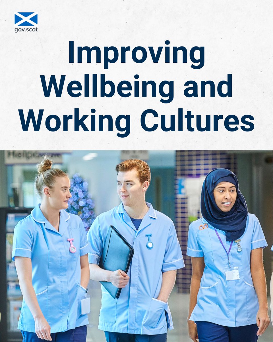 Our publication ‘Improving Wellbeing &amp; Working Cultures’ is now live - it sets out how we will enhance working cultures across our health, social work and social care workforce.

Programmes of work will focus on wellbeing, leadership &amp; equality.

More➡️ow.ly/F8fh50SxLIP