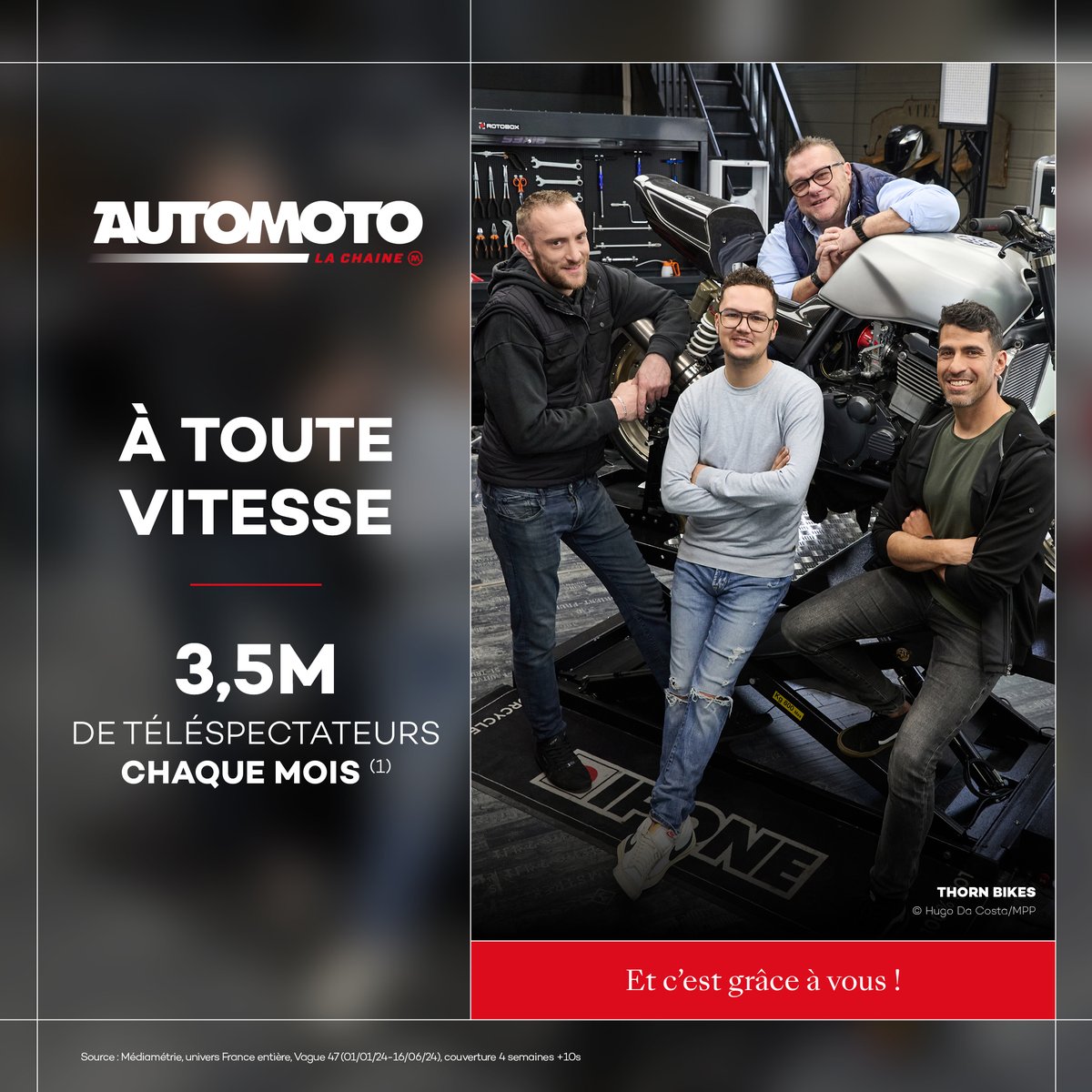 🔥 Automoto La Chaîne à toute vitesse !

Vous êtes 3,5 millions à nous suivre chaque mois !

Merci pour votre fidélité 😍 
#Audiences #MédiamatThématik #Médiamat #Vague47