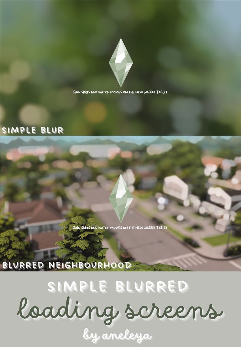 aneleyasims's tweet image. simple blurred loading screen for the sims 4 ♡
♡ 𝐝𝐨𝐰𝐧𝐥𝐨𝐚𝐝
simple blur: simfileshare.net/download/47634…
neighbourhood: simfileshare.net/download/47634…
♡ plumbob recolors & font credits in comments👇🏽
#thesims4