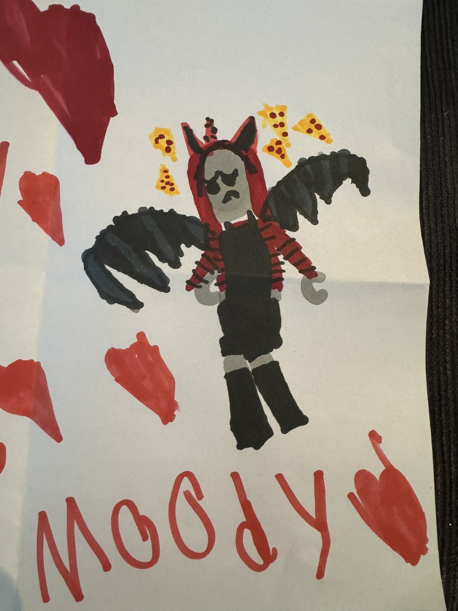 <a href="/moodyxunicorn/">Moody</a> Hi Moody. My 6 year old daughter Edie talks about you every day and wishes you were her friend. Today she drew you a picture and I promised to try my best to get you to notice it! With love, your biggest fan who insists I tell you her Roblox name is Darth Sagan.