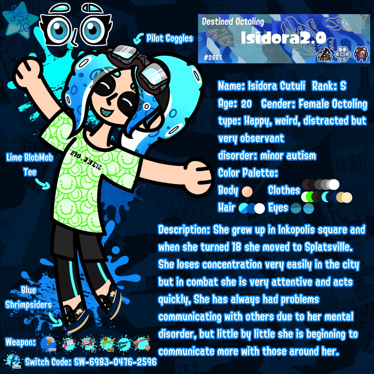 Isidora2_0's tweet photo. Nuevo #PortfolioDay Merengues
Soy Isidora Cutuli, 20 años, TEA Menor, soy artista en desarrollo y dibujo mucho Splatoon
Fandom: #NoStraightRoads #SoundFall #HiFiRush #Splatoon3 y #FoamStars https://t.co/0V1zhlEXPv