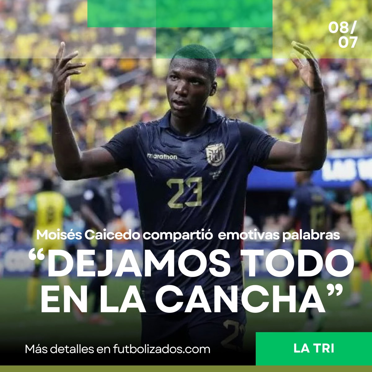 Moisés Caicedo compartió una emotiva carta a través de sus redes sociales, tras la eliminación de Ecuador

Más detalles: futbolizados.com/100933/dejamos…