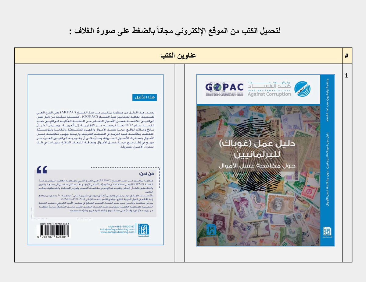 منظمة برلمانيون عرب ضد الفساد tweet media