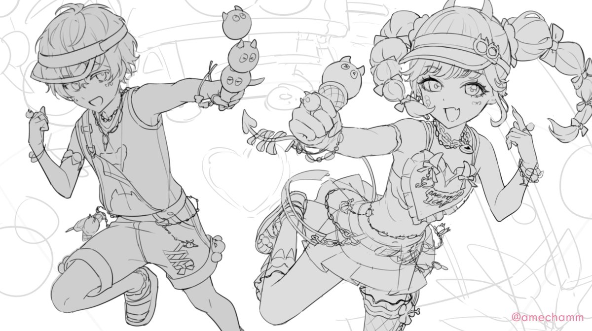 #初夏の創作クラスタフォロー祭
「Demon ice cream」設定とラフ絵 