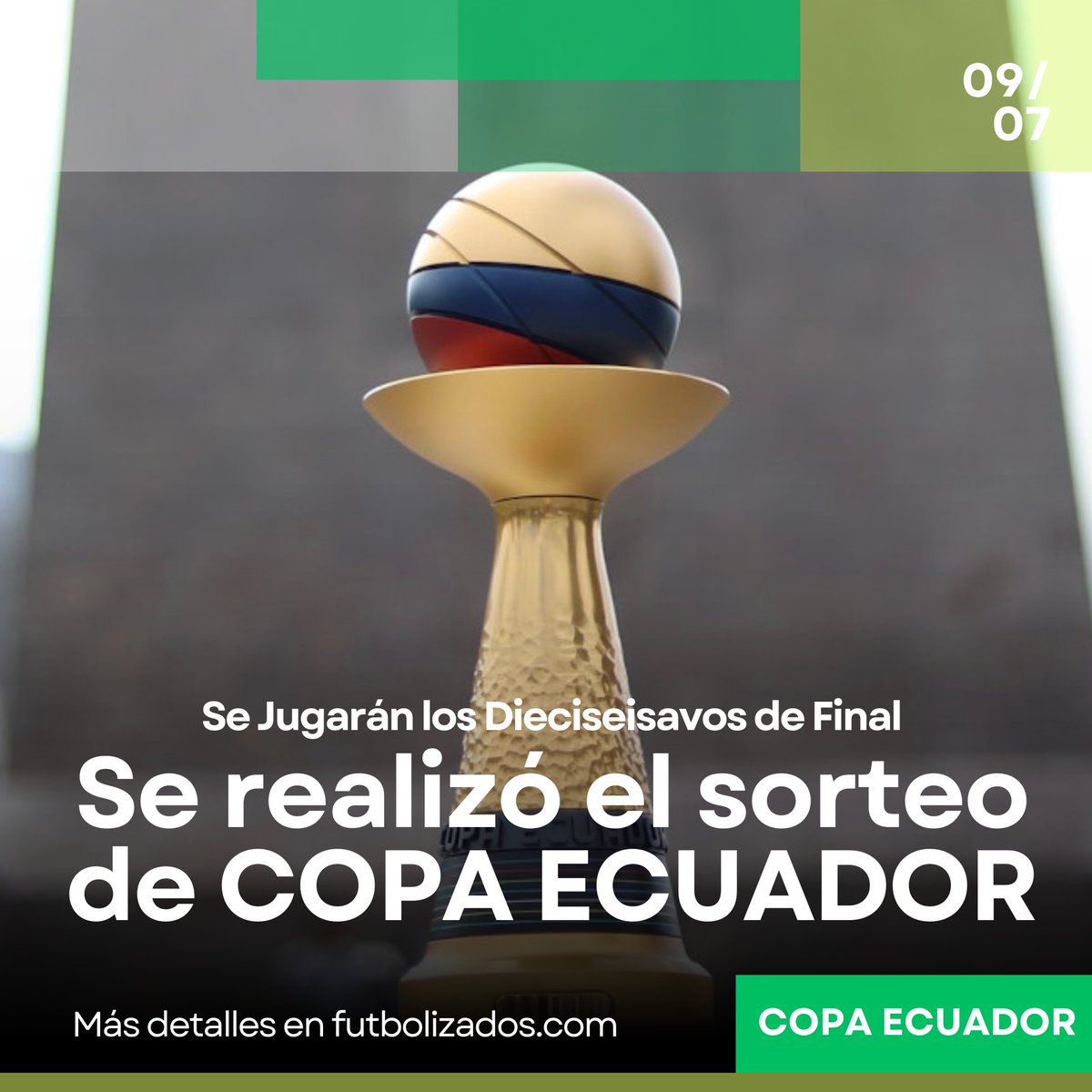 COPA ECUADOR: Así Se Jugarán los Dieciseisavos de Final

Más detalles en: futbolizados.com/100945/se-real…
