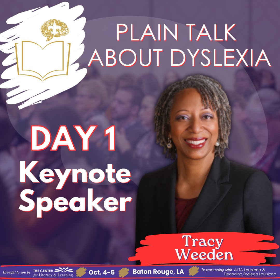 Meet our keynote speaker for Day 1 of #plaintalkdyslexia 2024: Dr. Tracy Weeden!

Dr. Weeden is a seasoned and passionate leader dedicated to advancing literacy and academic excellence.

Register NOW to attend sessions not only with <a href="/weedentracy/">Dr. Tracy White-Weeden</a>, but ALL of the amazing sessions.